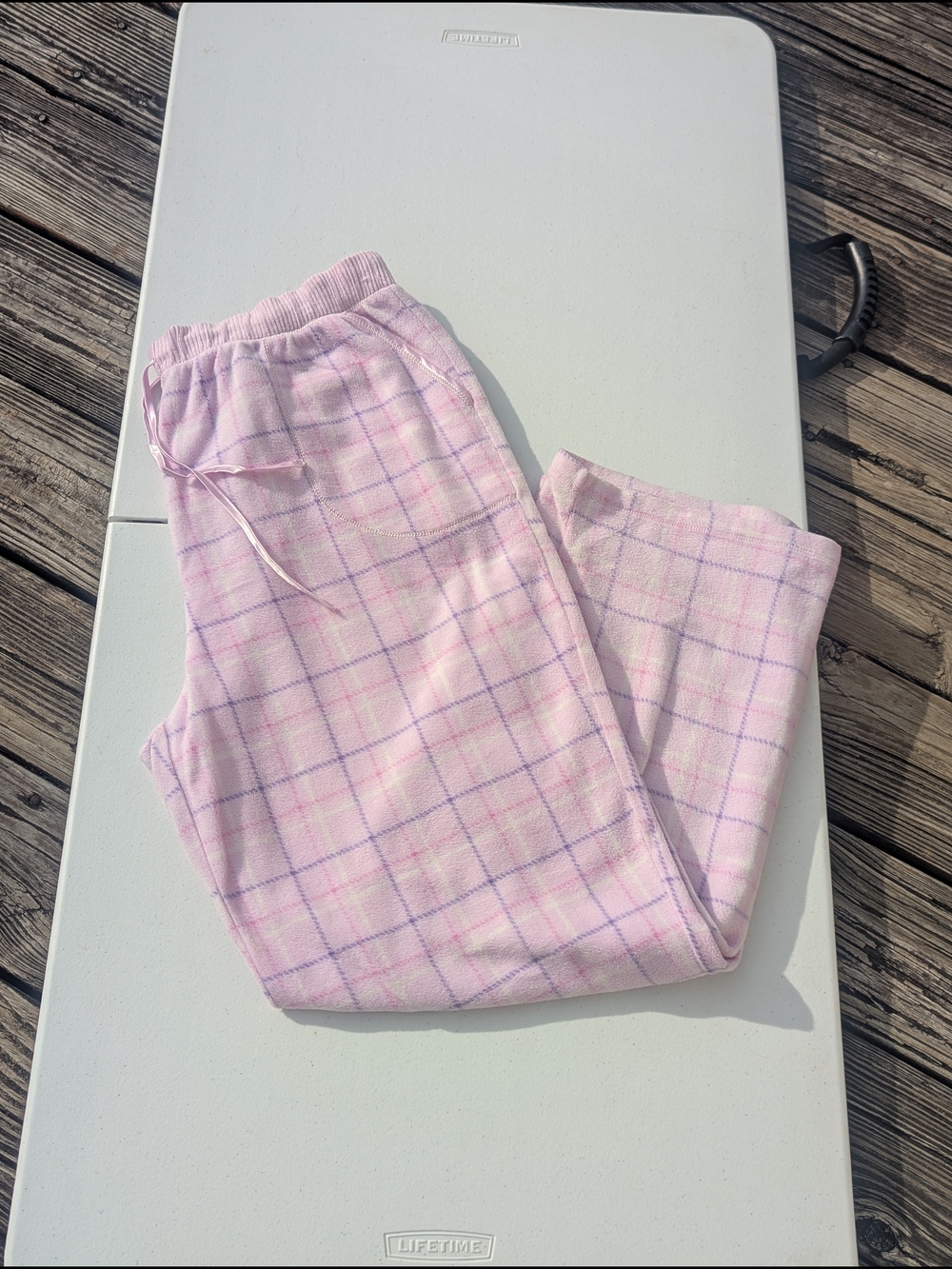 Croft & Barrow, pink & purple, fuzzy, soft, fleece PJ pants
